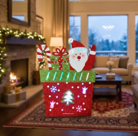 Adorno Colgante Led Navidad Viejito Pascuero Pilas De Regalo